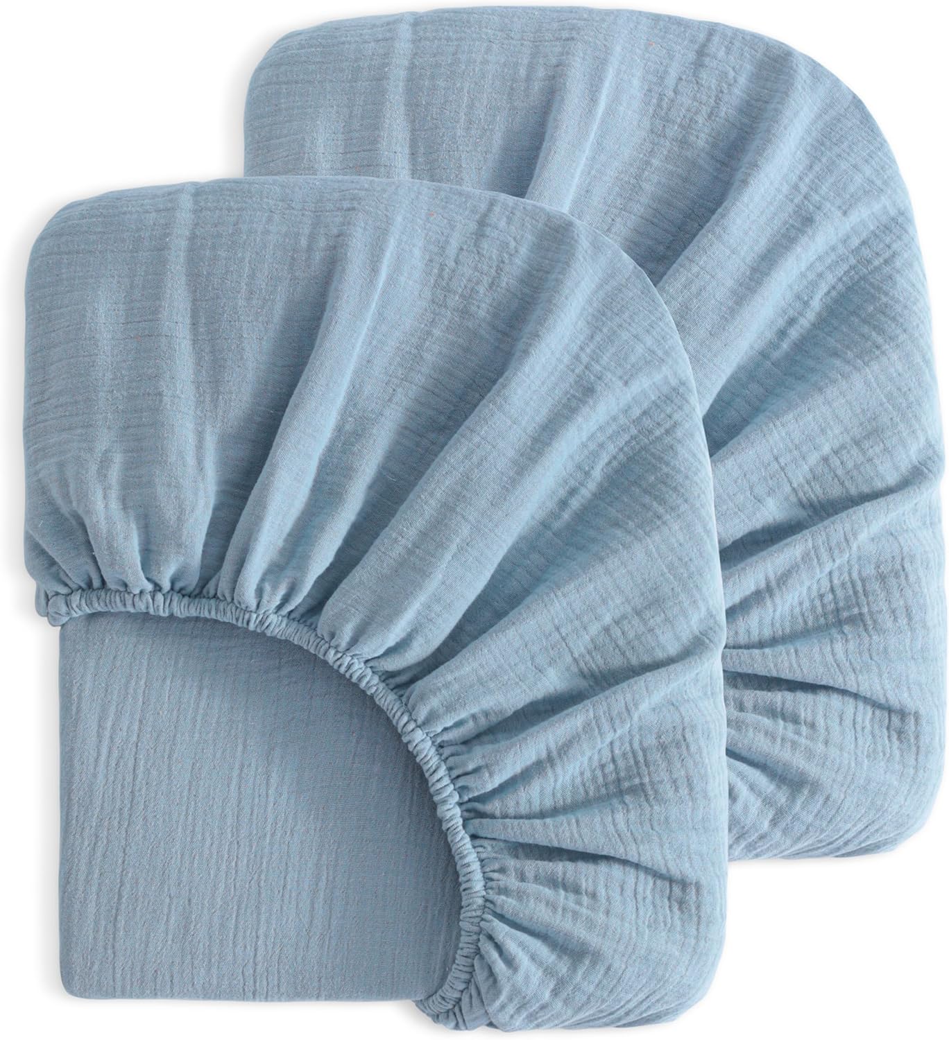 NTBAY 2 Pack Muslin Crib Sheets Soft Breathable 24x38 Inches