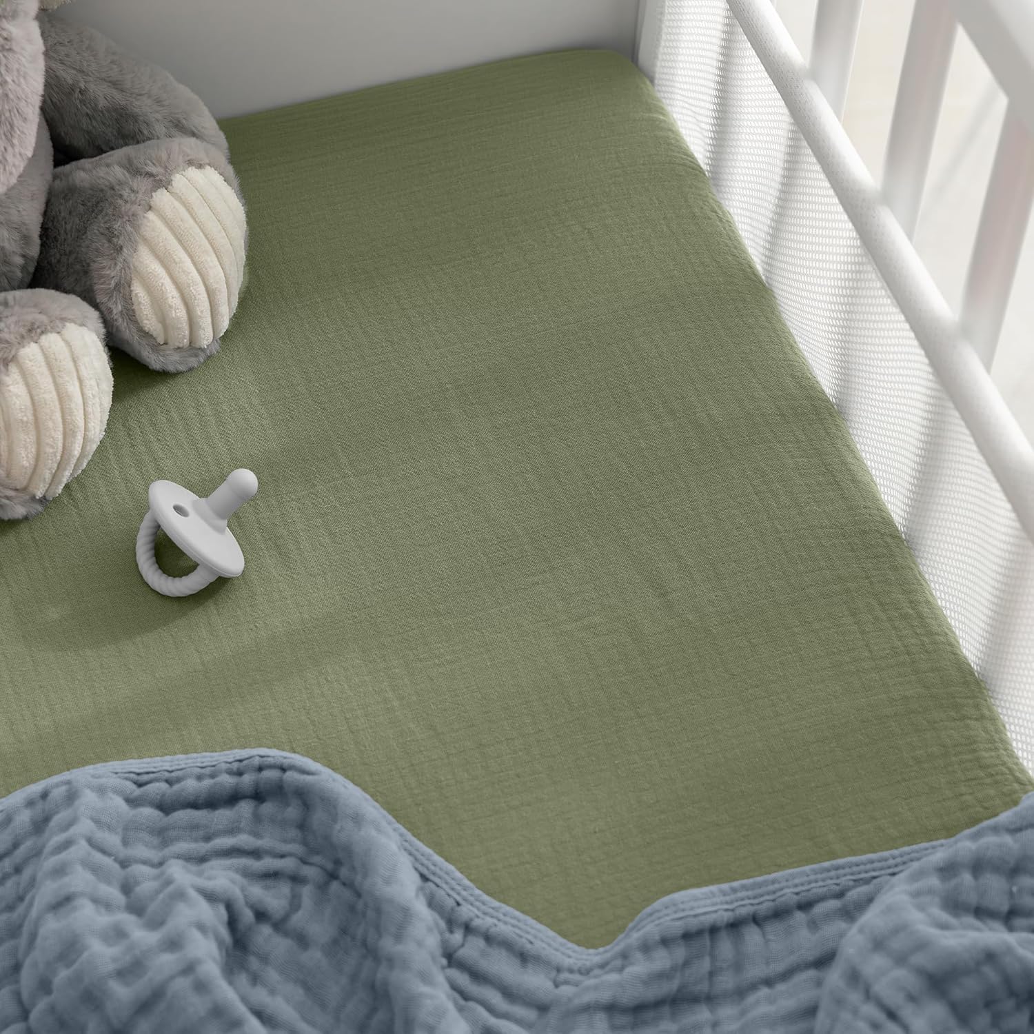Comfy Cubs Muslin Bassinet Sheet - Soft Cotton Breathable Secure
