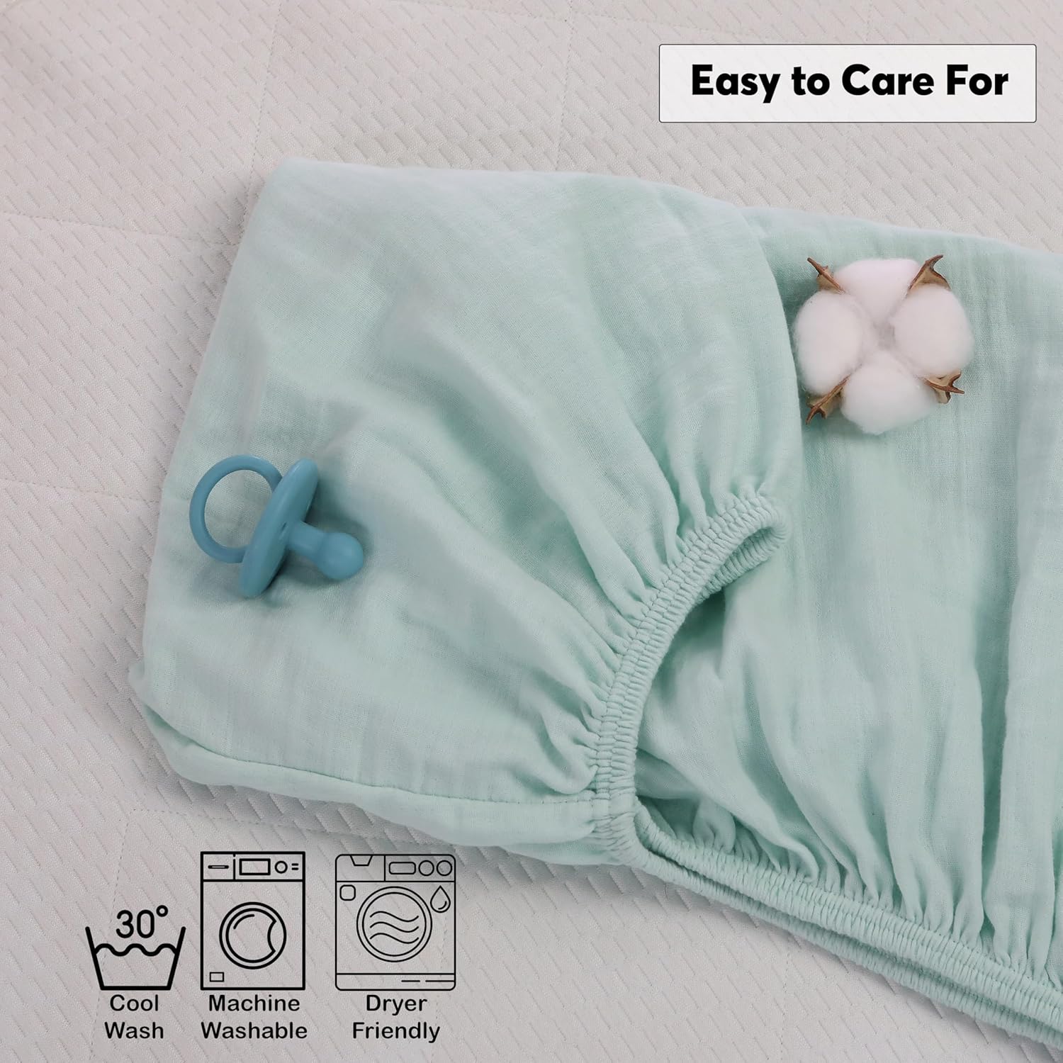 Cottonsis Muslin Crib Sheet - Organic Turkish Cotton Oeko-Tex Certified 52x28
