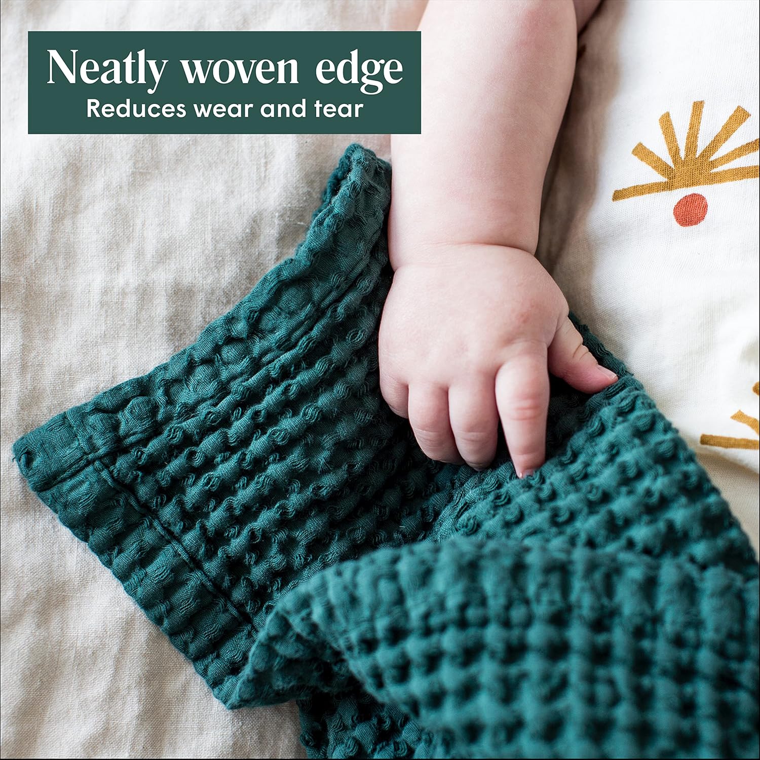Simka Rose Waffle Cotton Baby Blanket - Soft and Breathable for Newborns