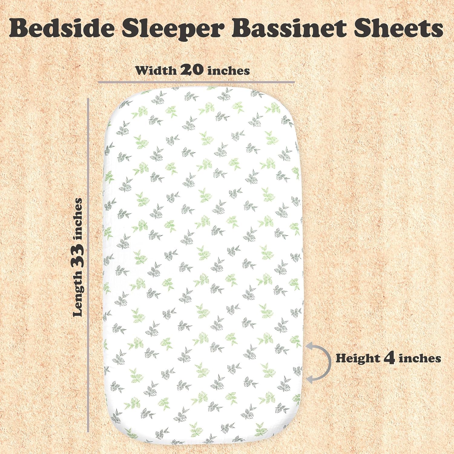 Bublo Baby 3 Pack Organic Muslin Bassinet Sheets