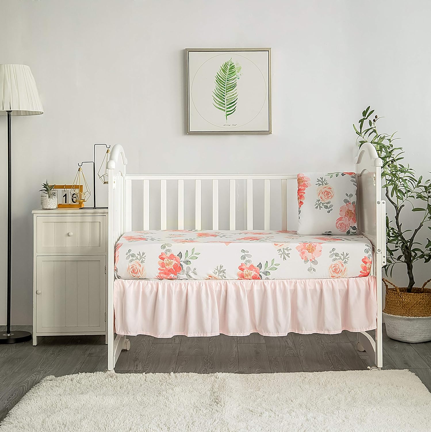 La Premura Baby Girl Crib Bedding Set 3 Piece