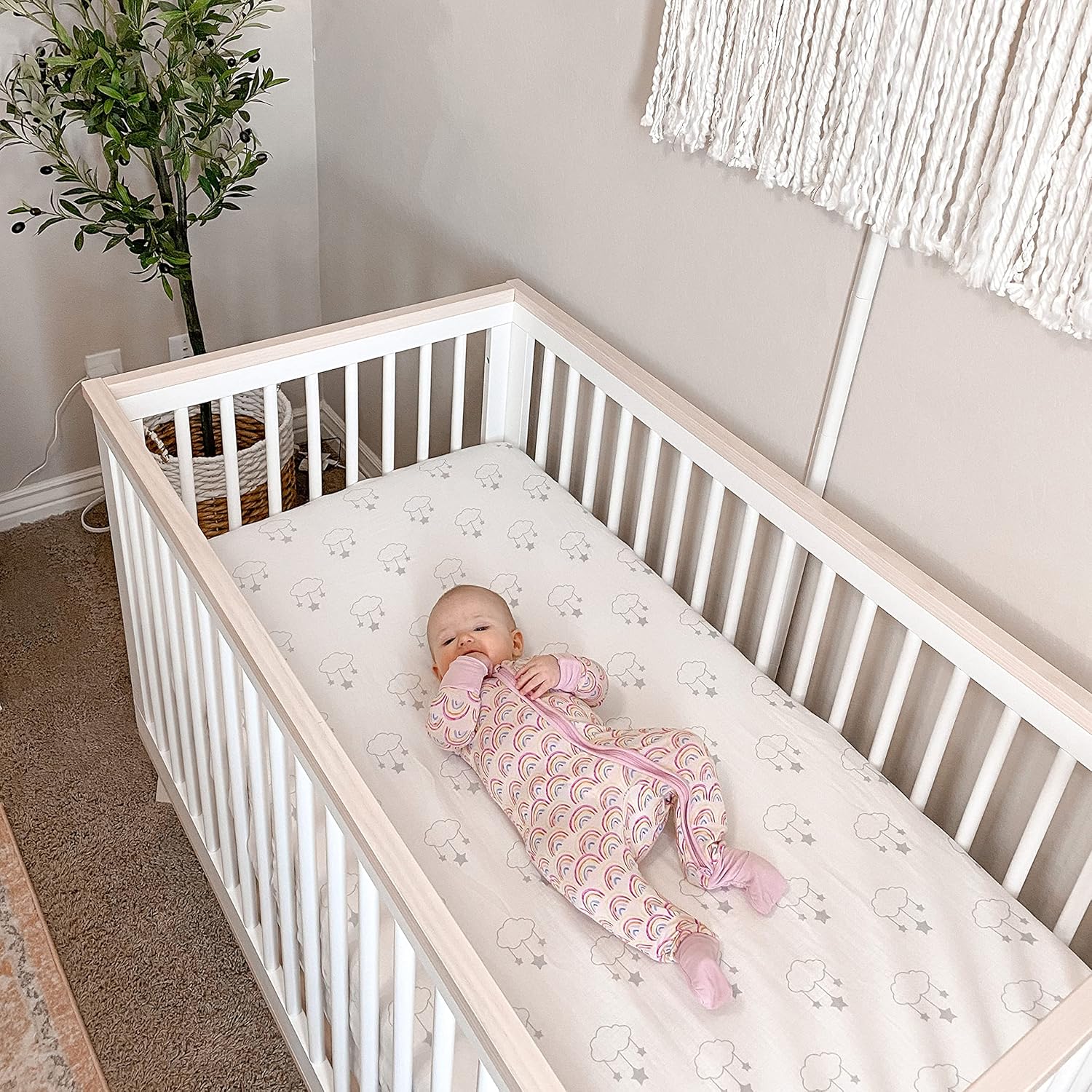 Newton Baby Organic Fitted Crib Sheets 2-Pack - Wishing on a Star Print