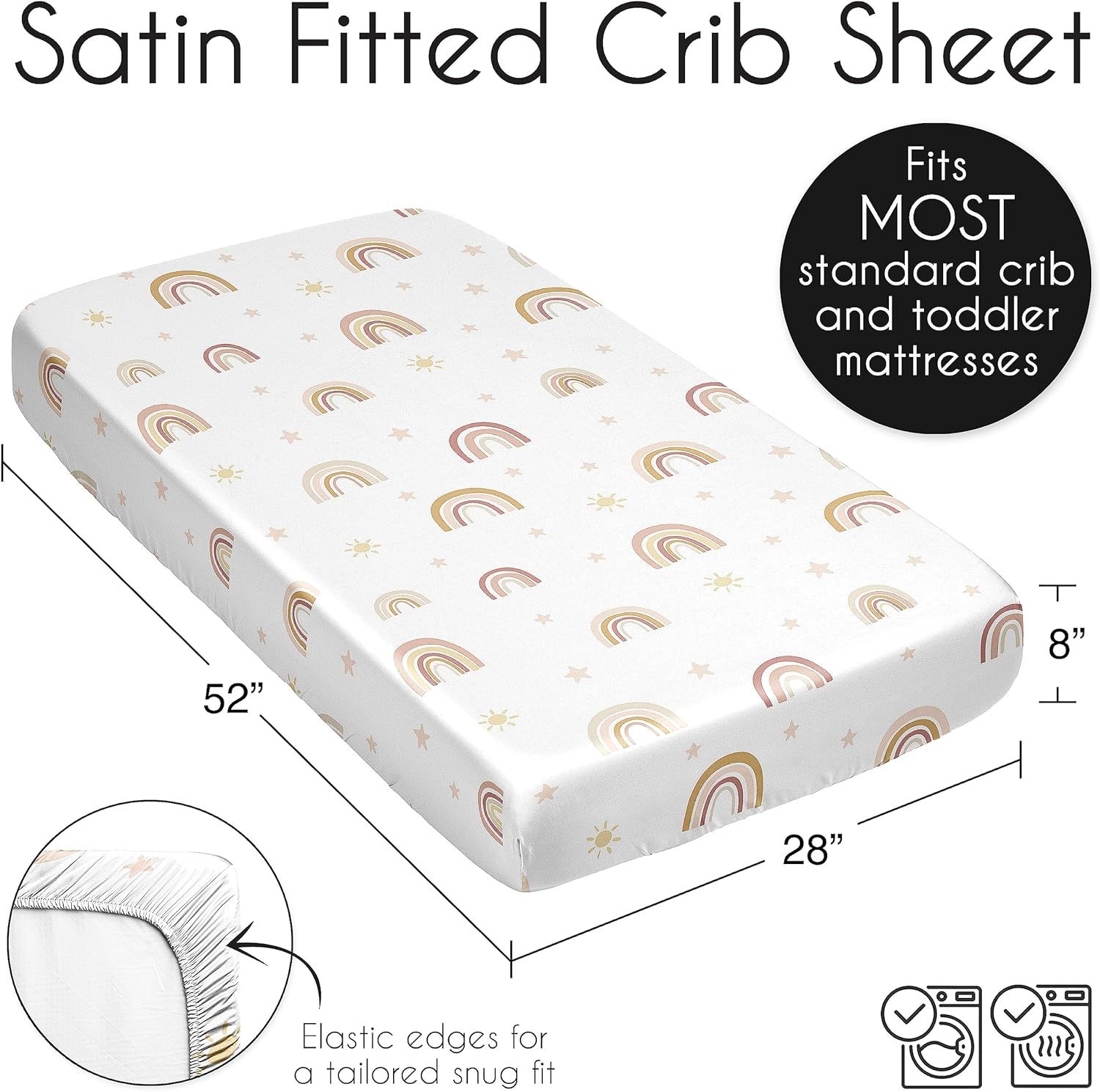 Sweet Jojo Designs Boho Rainbow Crib Sheet 1