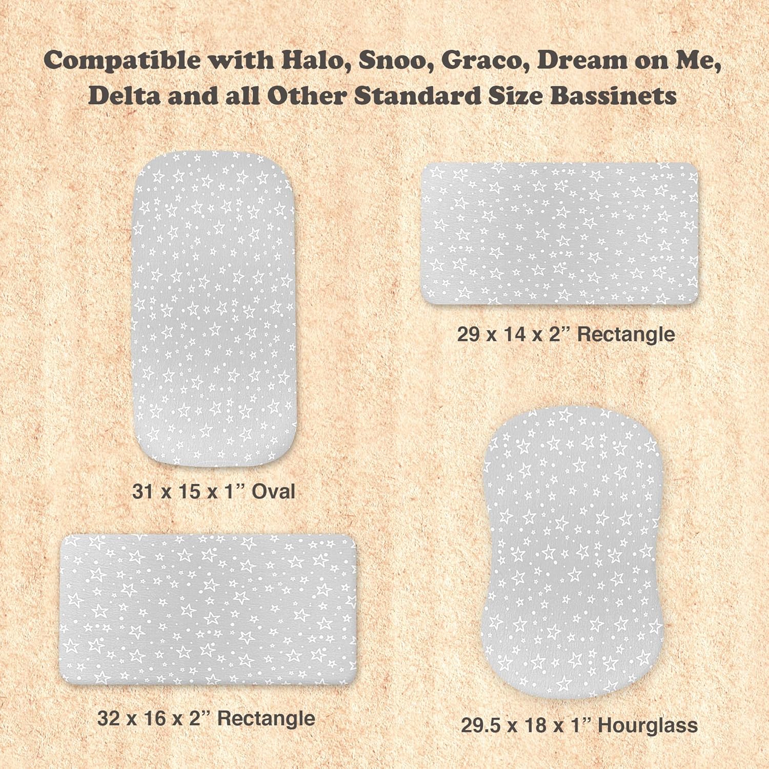Bublo Baby Bassinet Sheets 2-Pack - Organic Cotton Breathable Cozy