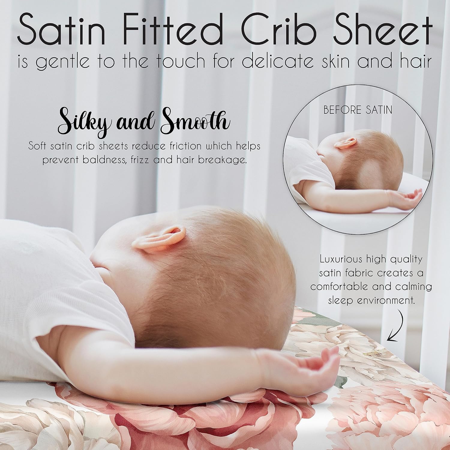 Sweet Jojo Designs Blush Pink Satin Crib Sheet