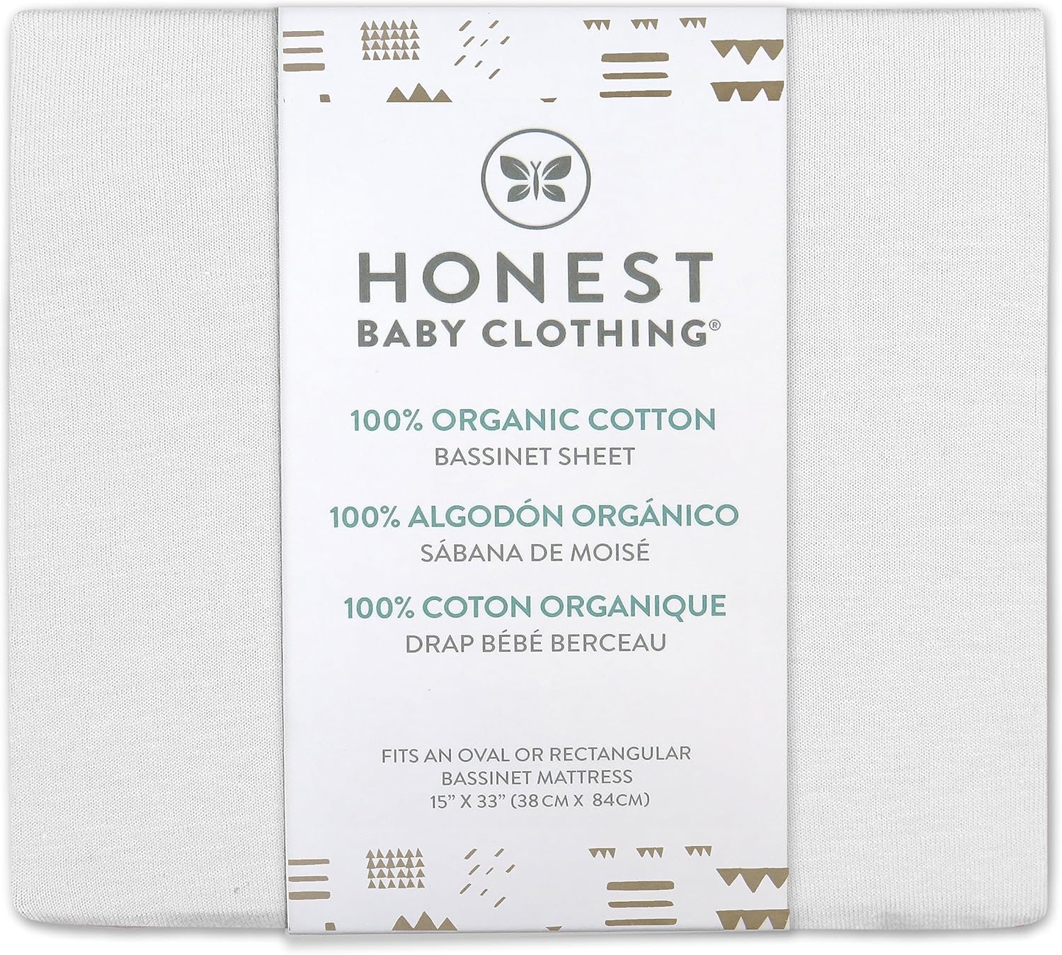 HonestBaby Organic Cotton Bassinet Sheet White One Size 1