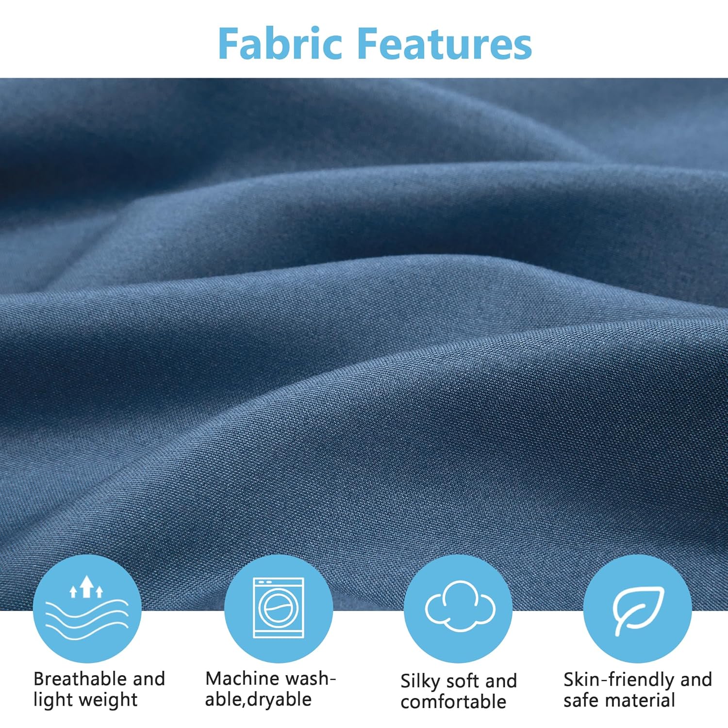 TILLYOU Crib Sheets 2 Pack Navy Stone Blue