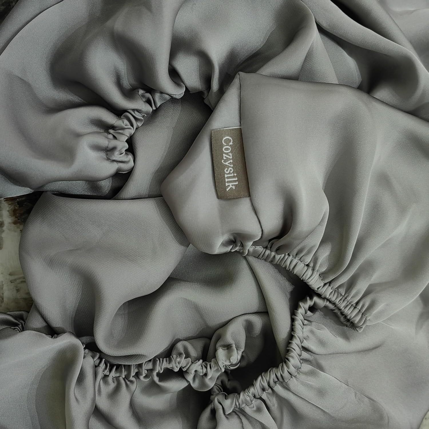 Cozysilk 2 Pack Satin Chiffon Bassinet Sheets Soft Silky White and Gray