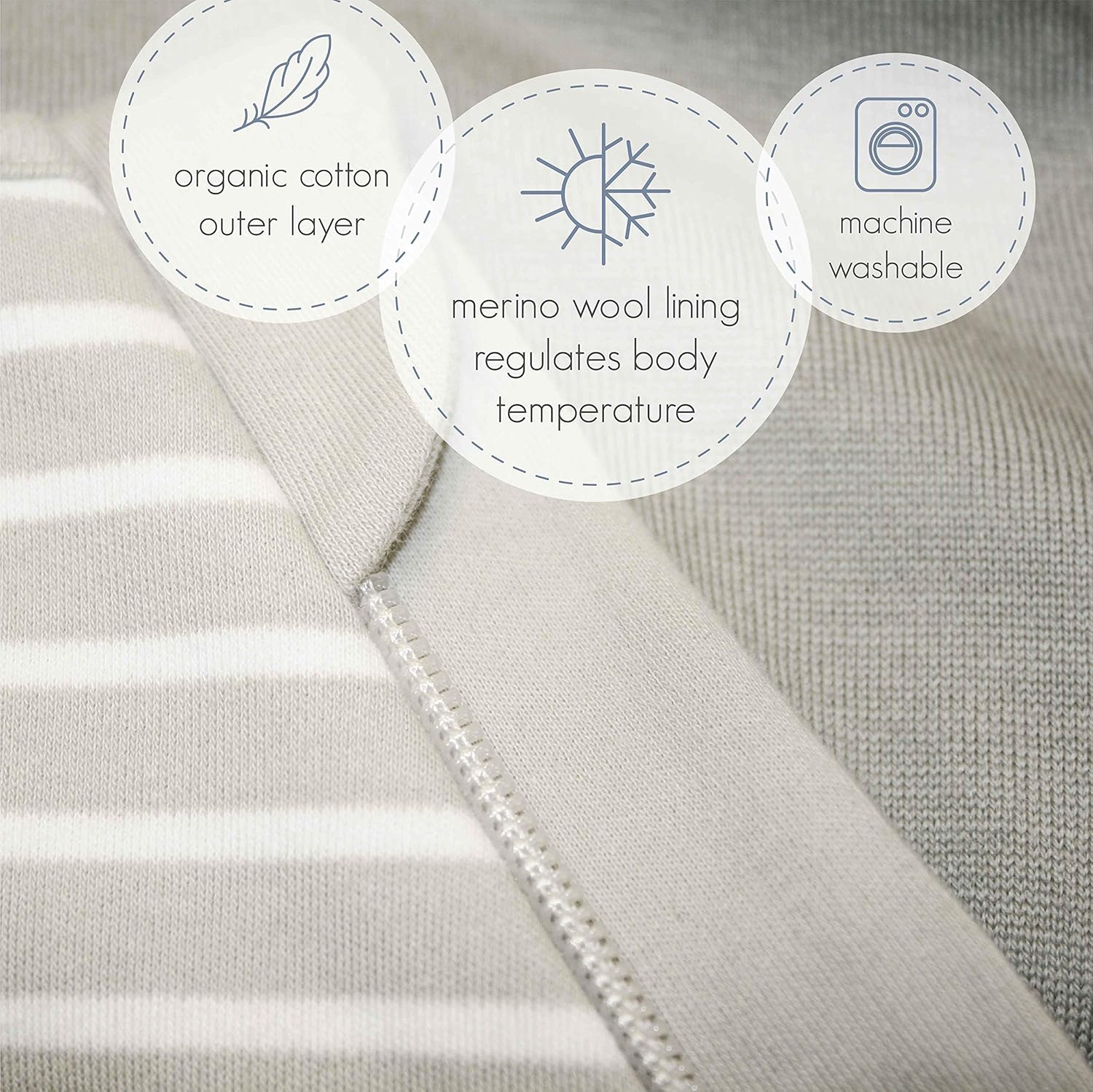 Woolino Merino Wool Sleep Bag for Baby - 6-18 Months - Stars Design