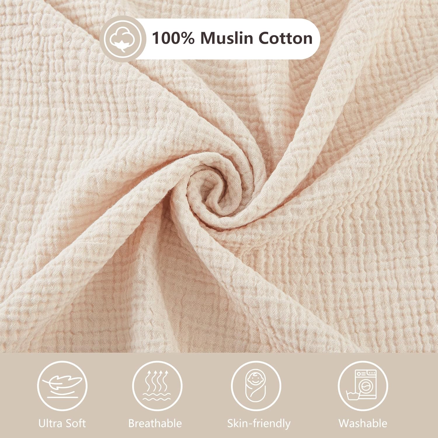 Bearmoss Bassinet Sheets 2 Pack - Muslin Cotton for Baby Boy and Girl