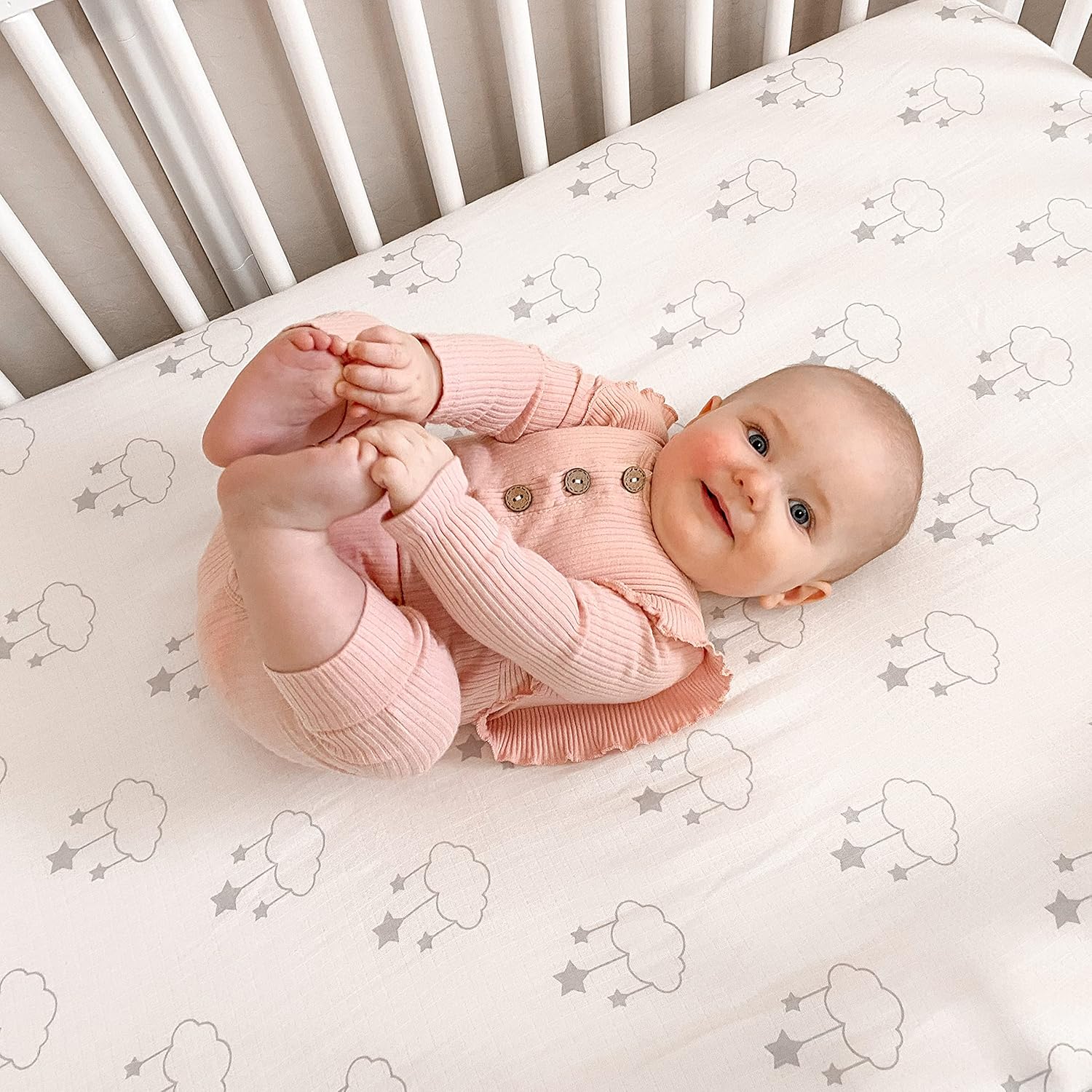 Newton Baby Organic Fitted Crib Sheets 2-Pack - Wishing on a Star Print