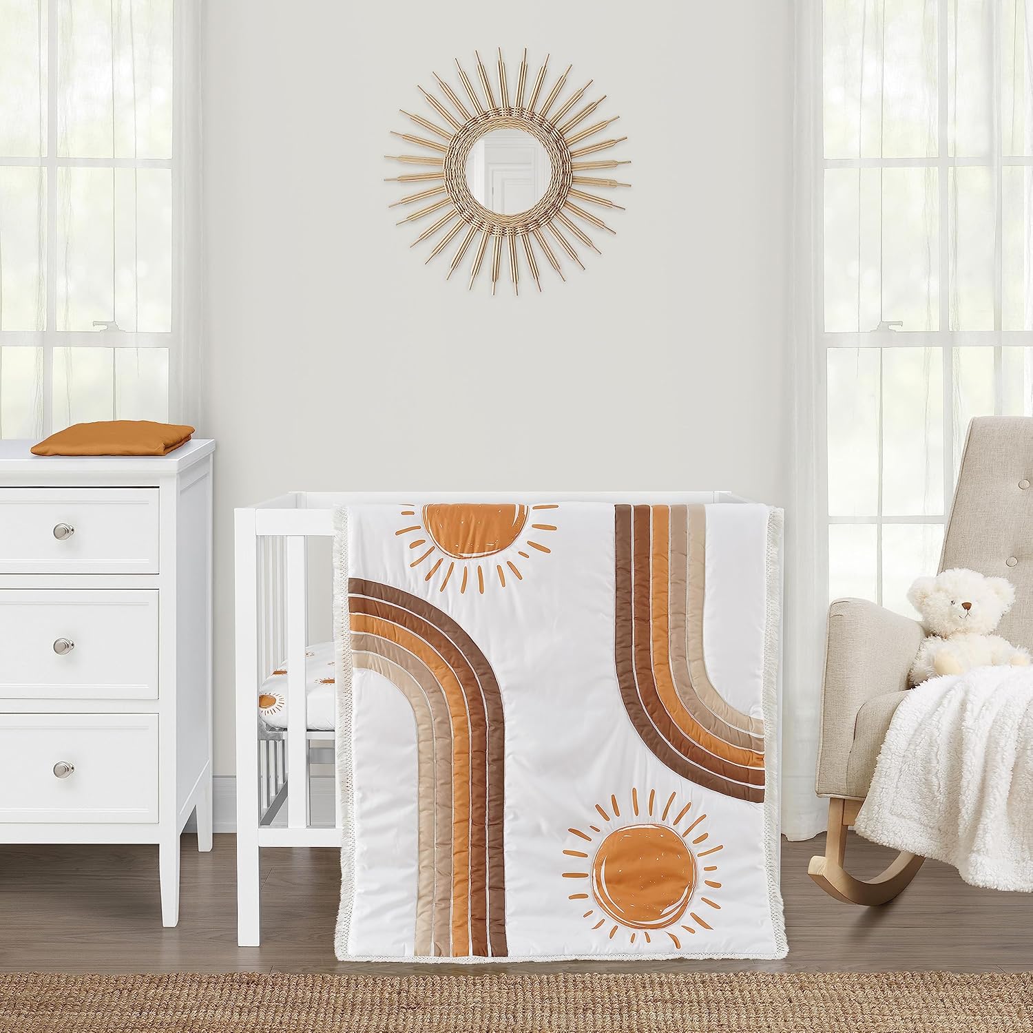 Sweet Jojo Designs Rainbow Boho Crib Bedding Set