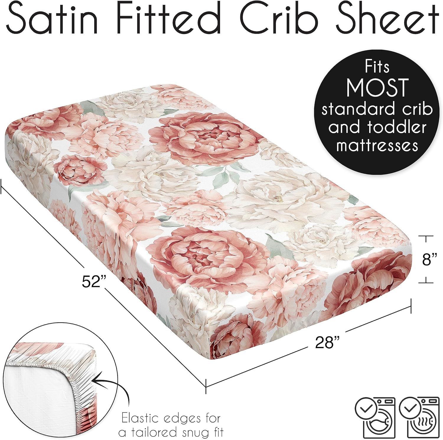 Sweet Jojo Designs Blush Pink Satin Crib Sheet