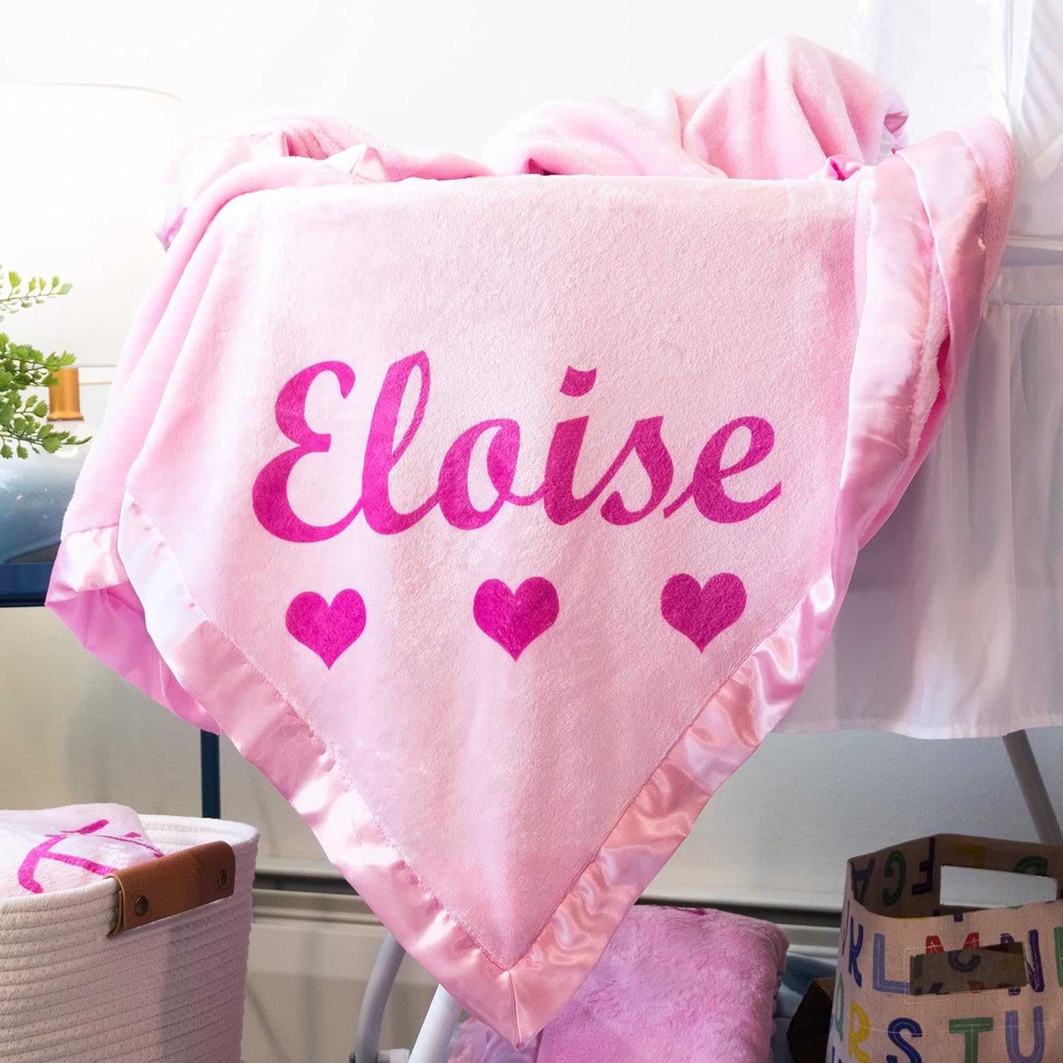Custom Catch Personalized Baby Blanket - Pink Name Gift