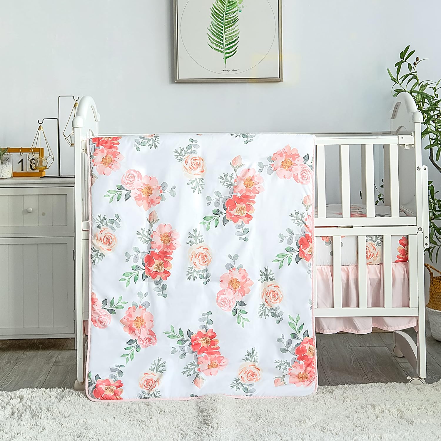 La Premura Baby Girl Crib Bedding Set 3 Piece