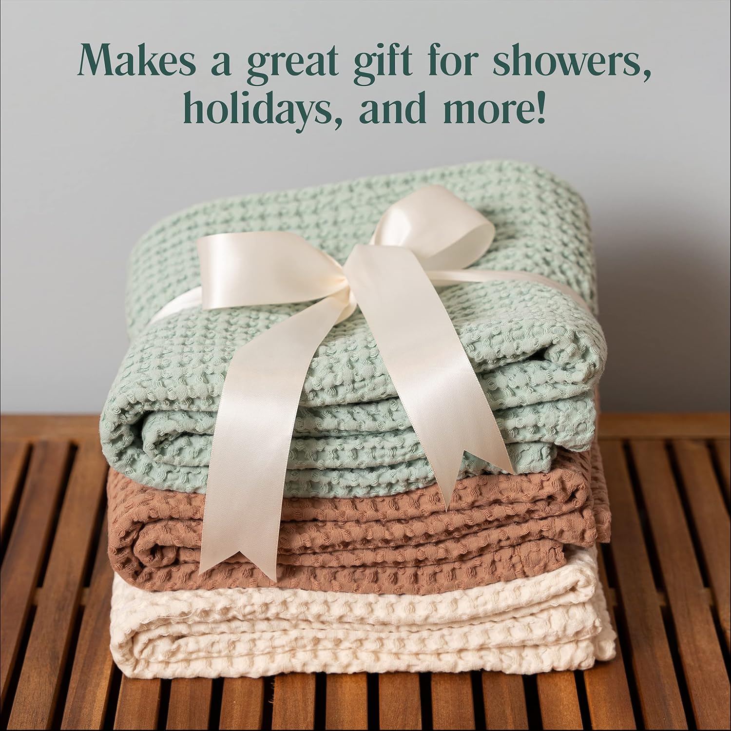 Simka Rose Waffle Cotton Baby Blanket - Soft and Breathable for Newborns