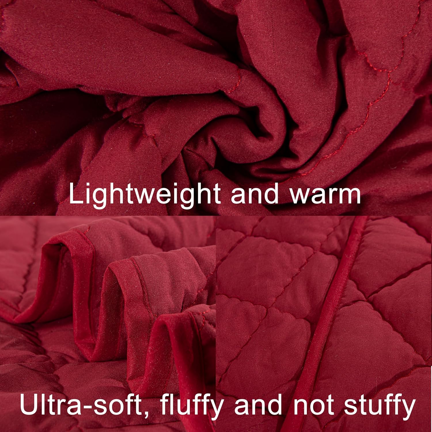 Organictune Microfiber Toddler Quilt 39x47 Inches Red