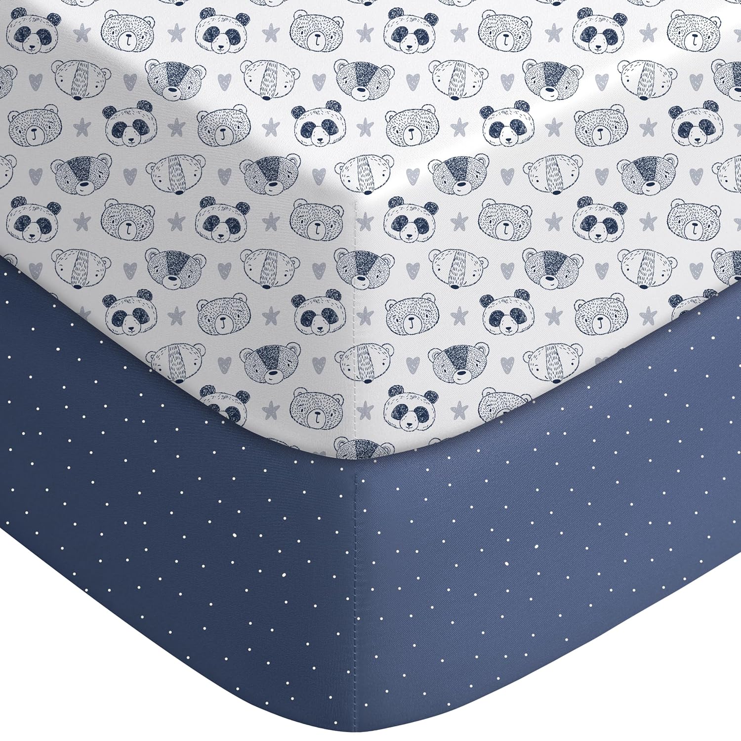 Yoofoss 2 Pack Crib Sheets Panda Design