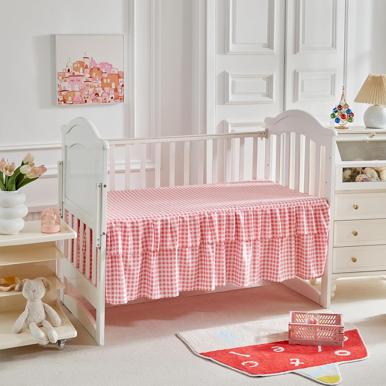 UOZZI BEDDING 3-Piece Floral Crib Bedding Set
