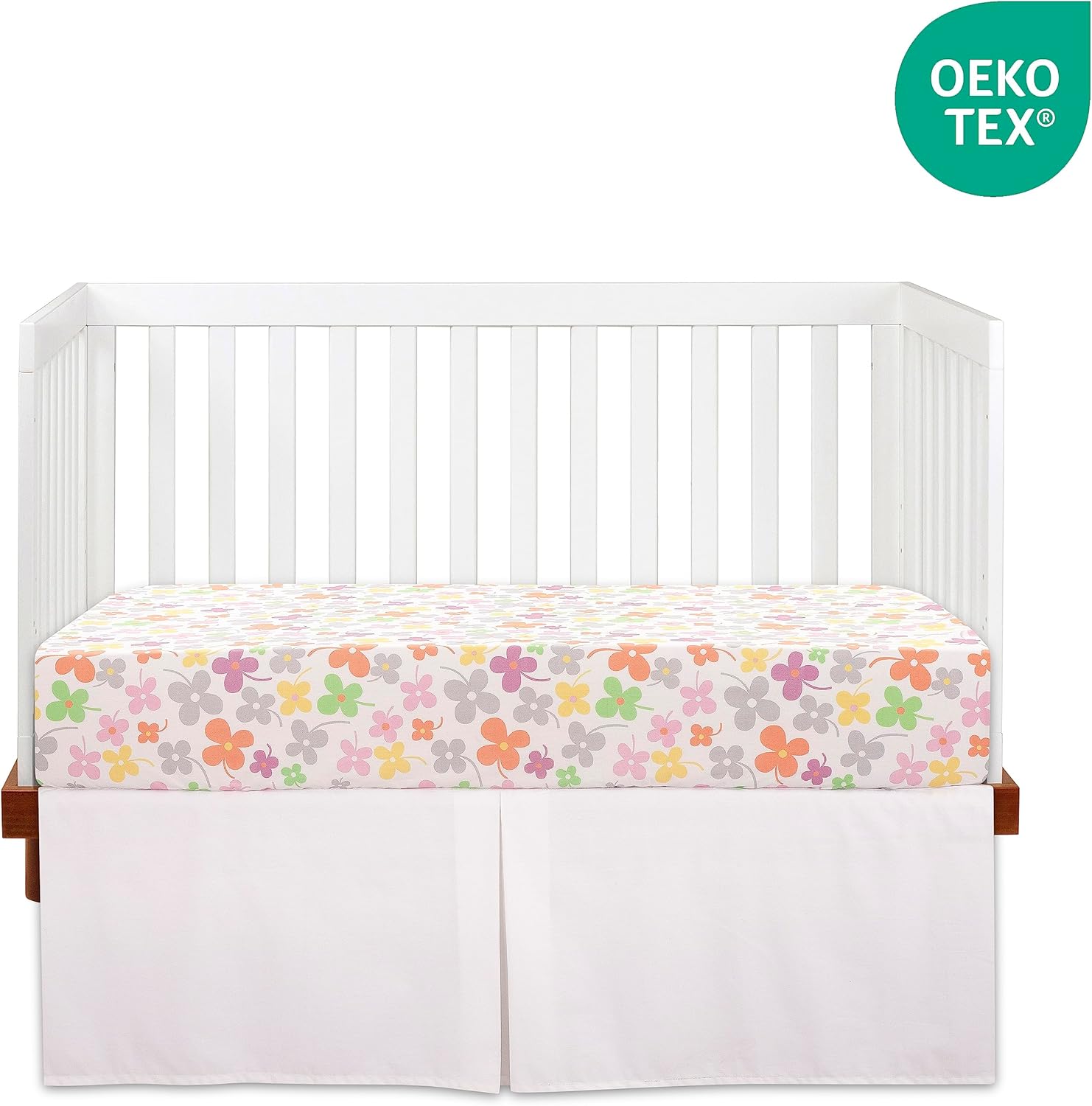 Bedward 100 Cotton Crib Bedding Set - Floral Butterfly Design