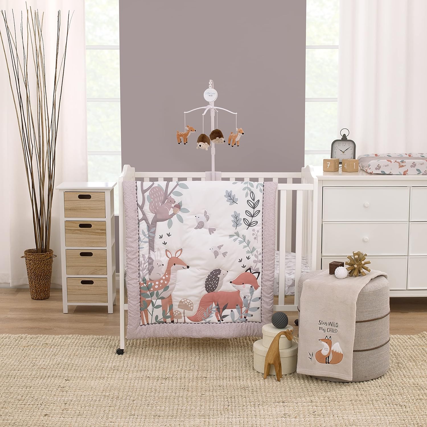 NoJo Forest Friends 3-Piece Mini Crib Bedding Set