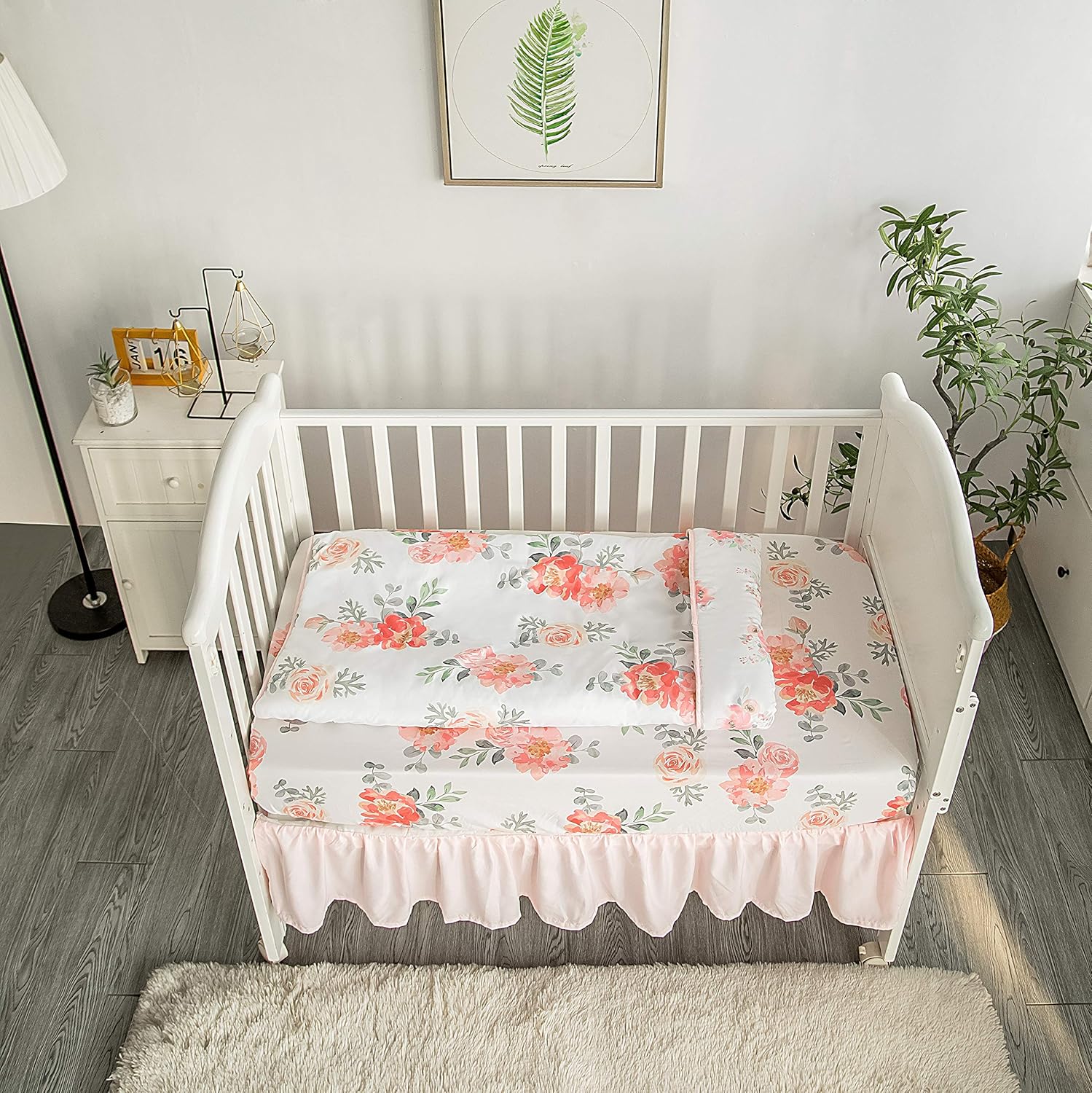 La Premura Baby Girl Crib Bedding Set 3 Piece