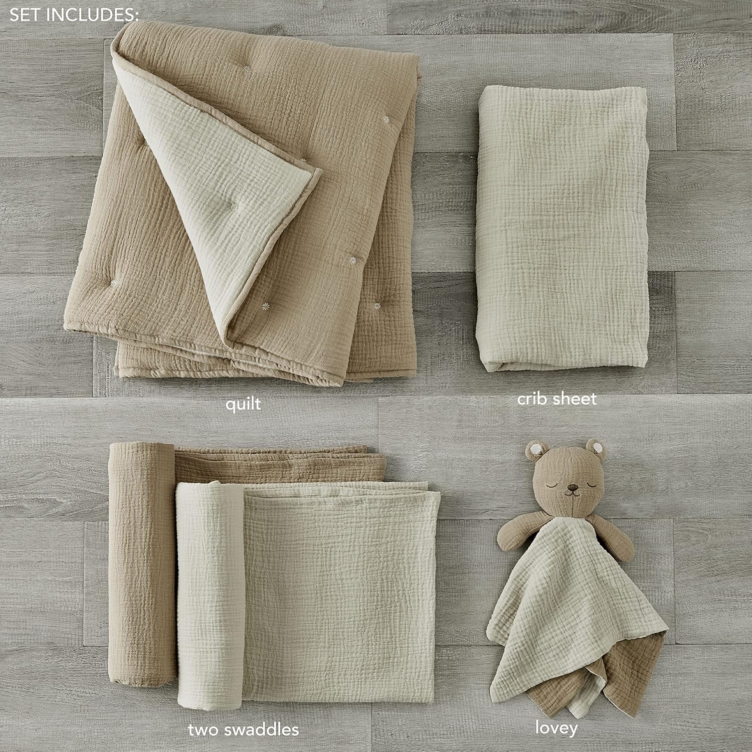 Levtex Baby Cloud Muslin Crib Bed Set - 5 Piece 1